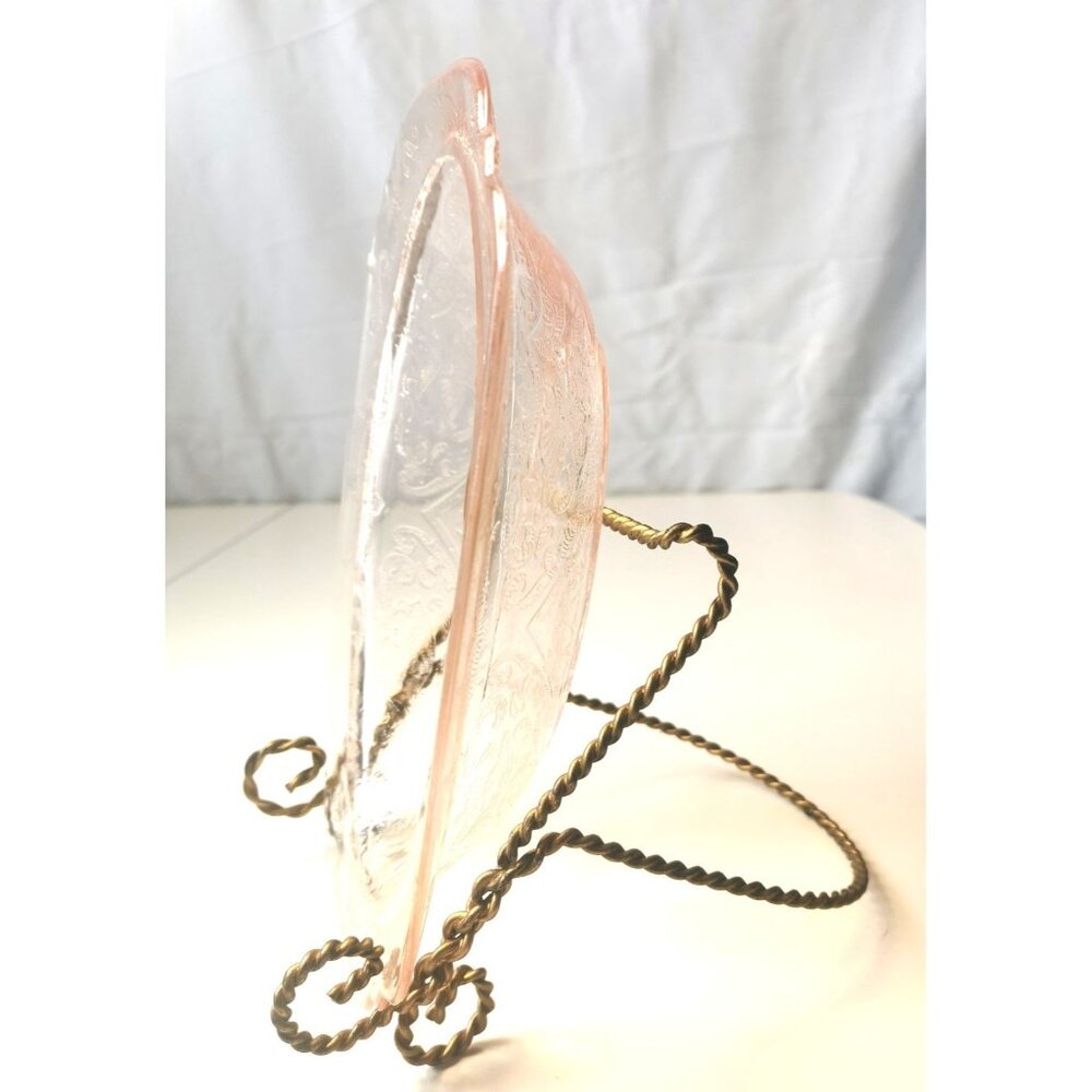 Pink Depression Glass Serving Dish  JEANETTE ADAM Pattern 1930s Small Chip